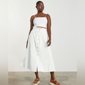 Everlane White Midi Skirt